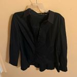 Tuckernuck Pomander Place  Black Accordion Back Button Up Shirt Photo 0