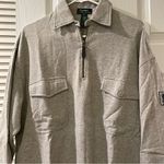 Ralph Lauren Lauren  Quarter Zip Sweater Top size M Heather Gray 1/4-zip Pullover Photo 2