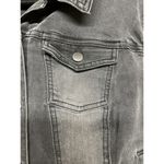 Ivy and Main Women’s  Distressed Stretchy Black Denim Cropped Jacket Size Medium Photo 3