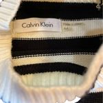 Calvin Klein  Sweater Dress Mock Neck Black White Stripes Womens Medium New Photo 7