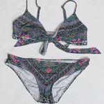 Laundry by Shelli Segal  Black Multicolor Geo Top Hipster Bottoms Swimsuit M Photo 0