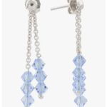 Lucia Mara NWT! Sterling Silver Double Row Blue Crystal Earrings Made In Italy Photo 1