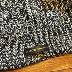 Rebecca Minkoff Heathered Black Knit Beanie Arm Warmer Black Hat Matching Set Photo 6