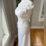 Vintage 90s White Beaded Satin Off The Shoulder Corset Top Wedding Dress Small Photo 14