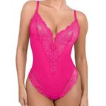 NWT Popilush Hot Pink Lace Shapewear Bodysuit Tummy Control XXL Photo 0