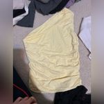 White Fox Boutique White Fox Lack Of Love One Shoulder Top Lemon Photo 4