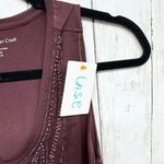 Coldwater Creek  Top Women Size XS Brown Beaded V-Neck Sleeveless Blouse Sheer Photo 6