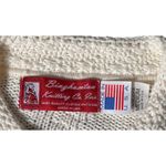 Binghamton Knitting Co. Women's Medium Cream Cardigan Sweater Chunky Knit Button White Photo 1