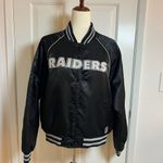 NFL Vintage Official RAIDERS
RHINESTONE LETTERS SATIN JACKET
SUPER RARE Size XL Photo 0