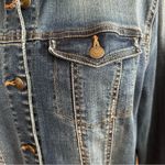 Per Se  Frayed Raw Hem Blue Denim Jean Jacket Photo 5
