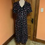 Vintage 90s floral layered maxi dress Black Size 16 Photo 6