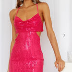 Hello Molly Hot Pink Sequin Backless Mini Dress Photo 0