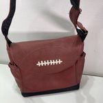 Timi & Leslie Newton Football Stitch Messenger Diaper Organizer Shoulder Bag Brown Photo 1