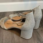 Nina Women’s Silver Metallic Textured Block-Heel Sandal Photo 3