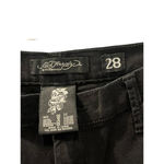 Ed Hardy  Embroidered Pockets Black Denim Jeans Size 28 Straight Leg Low Rise Photo 3