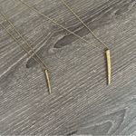 Gorjana Fancy Horn Charm Necklace Duo Layering Long Short Set 18K Gold Plated Photo 4