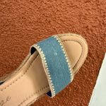 MATISSE Blue Denim Ankle Strap Espadrille Heels Wedges Bohemian Size 9 Beach Photo 1