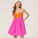 Kate Spade  Twist Bodice Colorblock Dress Pink Orange 0 Strapless Photo 1