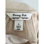 Krazy Kat 3/4 Sleeve Cut Out Shoulder Semi-Sheer Floral Blouse Medium Photo 4