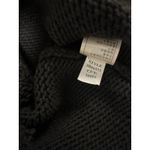 Max Studio  Knit Cardigan Sweater Collared Tie Front Black Textured Small Photo 8