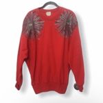 Suzy Phillips Vintage Red Embellished Sweater Size L Crewneck Pullover Size L Photo 1