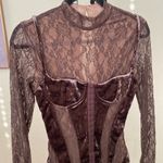 House Of CB  'Marica' Brown Velvet &‎ Lace Corset Dress NWOT size XS Tall Photo 6