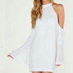 COTTON CANDY LA White Halter Cold Shoulder Mini Dress Women's Size Medium NEW Photo 0