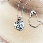 Skull Lovers Sterling Silver Heart Necklace Silver Photo 2