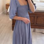 indigo. Maxi Dress with Slit and Open Back Photo 1