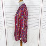 Amanda Uprichard Aztec Native Print Silk Tunic Blouse Red Small Photo 1