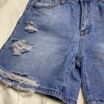 Special A  Womens Shorts Size Large Blue Denim Cotton Distressed High Rise Photo 2