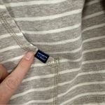 L.L.Bean Beige Cream Striped Quarter Zip Pullover Sweater Womens L Casual Classic Photo 1