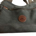 Black & Brown Canvas Shoulder Bag – 3 Compartments – Casual Everyday Tote Photo 1