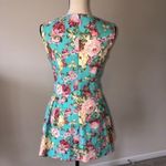 English Rose Dress Size M Juniors Jeweled Neckline Floral Blue Pink Sleeveless Photo 4