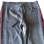 Lucky Brand VHTF: Lucky ꕥ Lotus Embroidered Tux Sweatpants ꕥ Heather Navy + Bright Pink Red Photo 4