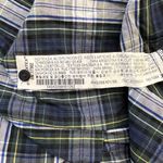 ZARA  Woman navy/green plaid long sleeved button front blouse, size XXL EUC Photo 8