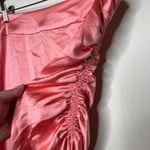 Smythe Asymmetric Satin Ruched Midi Skirt Rose Pink Womens 6 Photo 6
