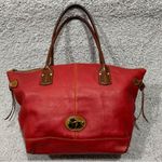 Dooney & Bourke Red Texture Leather Large Tote Photo 0