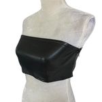 Good American Better Than Leather Bandeau Top Black 3 Large Photo 2