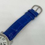 FMD women quartz analog watch silver tone 37mm round blue leather band running Photo 3