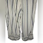 Soft Surroundings Wide Leg Cropped Tassel Tie Pants Size PS Ivory Navy Striped Photo 5