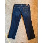 American Eagle Dark Wash Straight Leg Jeans Denim Size 8 Artist Cropped Stretch Photo 1
