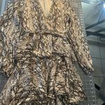 DO+BE  Animal Print Long Sleeve Dress - Brown and Cream Photo 0