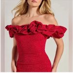 Windsor Red Ember Off-The-Shoulder Ruffle Glitter Party Dress HOCO Photo 1