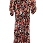 Premier Amour Maxi Dress Floral Print Sheer Overlay Bohemian Size 16 Black Photo 0