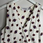 American Vintage vintage 90s 1990s retro aesthetic  Cream and blue geometric print vest Photo 3
