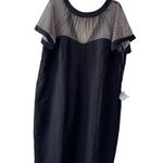 Maggy London Illusion yoke crepe cocktail dress Size 14 With Sheer Sleeves 24W Photo 2