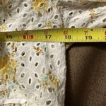 WAYF NWOT  Asher Eyelet Embroidered Peplum Crop Top In Ivory Floral Size Medium Photo 5