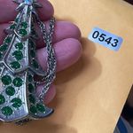 Vintage Christopher Radko Shiney Brite silver tree ornament necklace. Photo 8