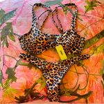 Seafolly sea molly leopard cheetah / animal print bikini bottoms cheeky high waisted thong with hygiene sticker (NEW with tags!!!) Photo 6